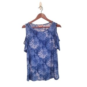 Amana Womens Tie Dye Retro Off‎ The Shoulder Hippie Blouse Size Medium